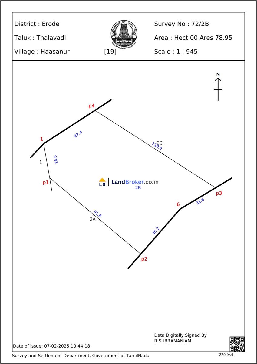 2 Acre Agricultural/Farm Land for Sale in Haasanur, Thalavadi, Erode District - Image# 4