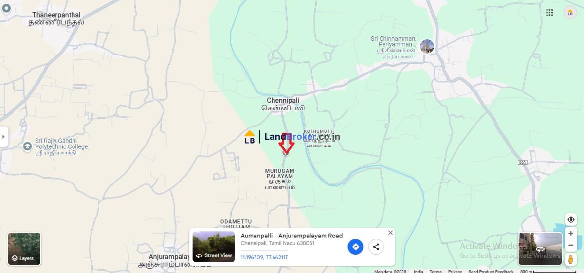 அனுமன்பள்ளி to அஞ்சுராம்பாளையம் சாலை - சென்னிப்பாளி-யில் சாலையோரத்தில் 46 செண்ட் நிலம் விற்பனைக்கு - Image# 4